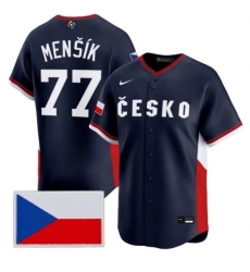 Men's Czech Republic Baseball #77 Vojtch Menk Nike Navy 2026 World Baseball Classic Jersey
