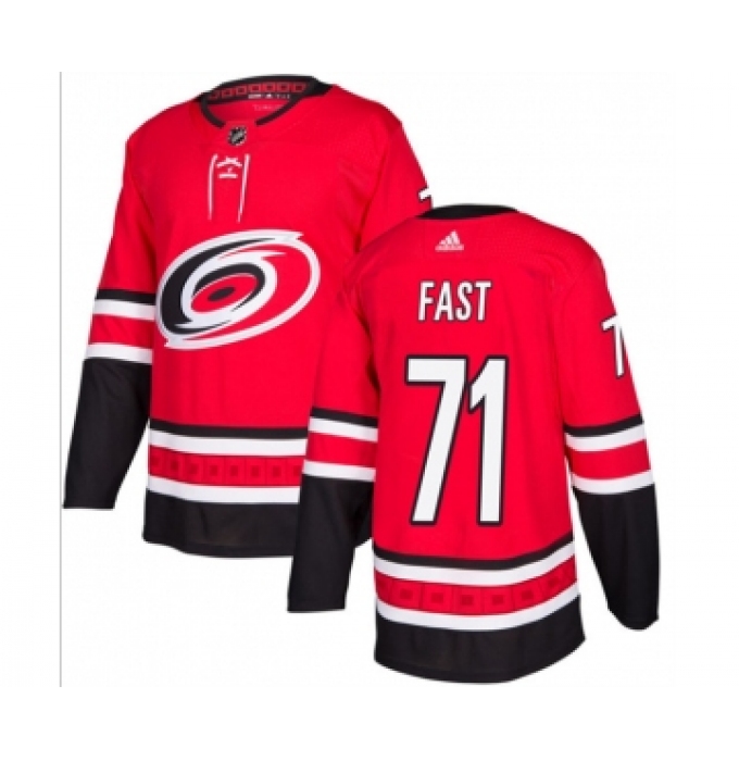 Men's Carolina Hurricanes #71 Jesper Fast Red Stitched Jersey
