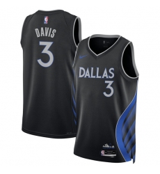Men's Dallas Mavericks #3 Anthony Davis Black 2025-26 City Edition Stitched Basketball Jersey