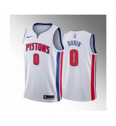 Men's Detroit Pistons #0 Jalen Duren 2022 Draft White Basketball Stitched Jersey
