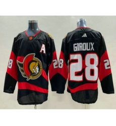 Men's Ottawa Senators #28 Claude Giroux Black 2022 Reverse Retro Authentic Jersey
