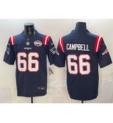 Men's New England Patriots #66 Will Campbell Navy F.U.S.E. 2025 AFC East Championship Vapor Limited Stitched Football Jersey