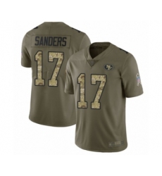 Youth San Francisco 49ers #17 Emmanuel Sanders Limited Olive Camo 2017 Salute to Service Football Jersey
