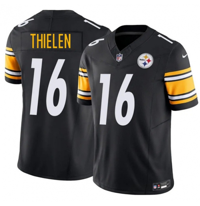 Men's Pittsburgh Steelers #16 Adam Thielen Black 2025 F.U.S.E. Vapor Limited Football Stitched Jersey