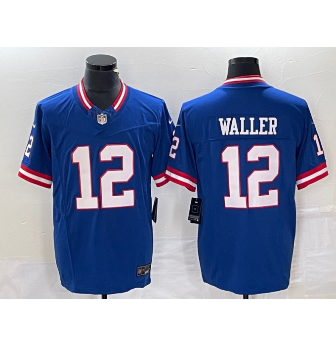 Men's Nike New York Giants #12 Darren Waller Blue 2023 F.U.S.E. Stitched Football Jerseys