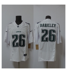 Men's Philadelphia Eagles #26 Saquon Barkley White 2024 F.U.S.E. Vapor Untouchable Limited Throwback Football Stitched Jersey