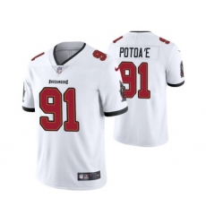 Men's Tampa Bay Buccaneers #91 Benning Potoa'e White Vapor Untouchable Limited Stitched Jersey
