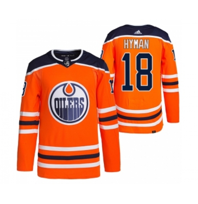 Men's Edmonton Oilers #18 Zach Hyman Orange Stitched Jersey