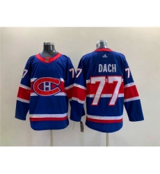Men's Montreal Canadiens #77 Kirby Dach Blue Stitched Jersey