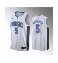 Men's Orlando Magic #5 Paolo Banchero White 2022 Draft Basketball Stitched Jersey
