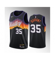 Men's Phoenix Suns #35 Kevin Durant Balck City Edition Stitched Basketball Jersey