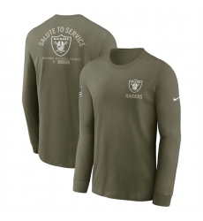 Men's Las Vegas Raiders Olive 2025 Salute to Service Sideline Long Sleeve T-Shirt