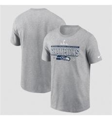 Men's Seattle Seahawks Heather Gray 2025 NFC Champions Locker Room Trophy Collection T-Shirt