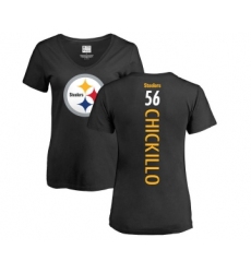 Football Women's Pittsburgh Steelers #56 Anthony Chickillo Black Backer Slim Fit T-Shirt
