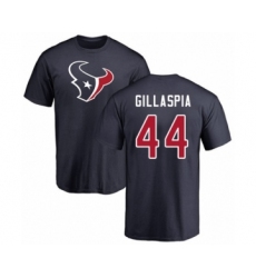 Football Houston Texans #44 Cullen Gillaspia Navy Blue Name & Number Logo T-Shirt