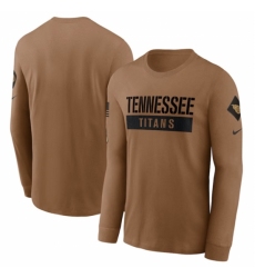 Men's Tennessee Titans 2023 Brown Salute To Service Long Sleeve T Shirt