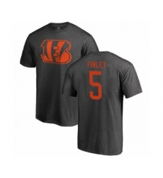 Football Cincinnati Bengals #5 Ryan Finley Ash One Color T-Shirt
