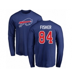 Football Buffalo Bills #84 Jake Fisher Royal Blue Name & Number Logo Long Sleeve T-Shirt