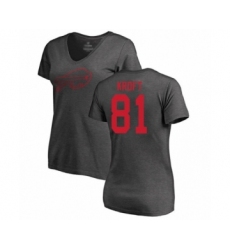 Football Women's Buffalo Bills #81 Tyler Kroft Ash One Color T-Shirt