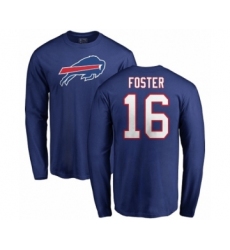 NFL Nike Buffalo Bills #16 Robert Foster Royal Blue Name & Number Logo Long Sleeve T-Shirt