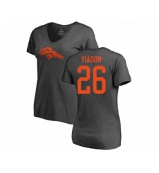 Football Women's Denver Broncos #26 Isaac Yiadom Ash One Color T-Shirt