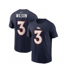 Men's Denver Broncos #3 Russell Wilson 2022 Navy Name & Number T-Shirt