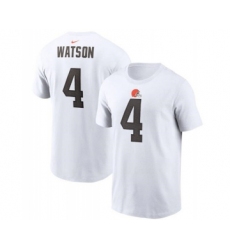 Men's Cleveland Browns #4 Deshaun Watson 2022 White Name & Number T-Shirt