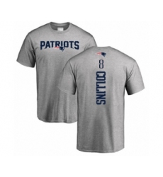 Football New England Patriots #8 Jamie Collins Ash Backer T-Shirt