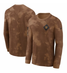 Men's Las Vegas Raiders Brown 2023 Salute To Service Long Sleeve T Shirt