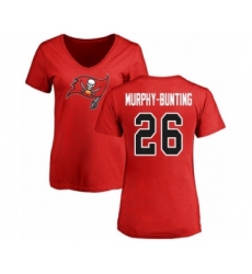 Football Women's Tampa Bay Buccaneers #26 Sean Murphy-Bunting Red Name & Number Logo T-Shirt