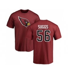Football Arizona Cardinals #56 Terrell Suggs Maroon Name & Number Logo T-Shirt