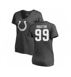 Football Women's Indianapolis Colts #99 Justin Houston Ash One Color T-Shirt