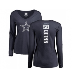 Football Women's Dallas Cowboys #58 Robert Quinn Navy Blue Backer Slim Fit Long Sleeve T-Shirt