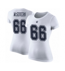 Football Women's Dallas Cowboys #66 Connor McGovern White Rush Pride Name & Number T-Shirt
