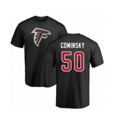 Football Atlanta Falcons #50 John Cominsky Black Name & Number Logo T-Shirt