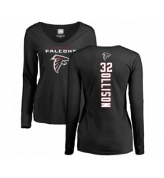 Football Women's Atlanta Falcons #32 Qadree Ollison Black Backer Long Sleeve T-Shirt