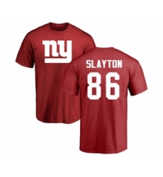 Football New York Giants #86 Darius Slayton Red Name & Number Logo T-Shirt