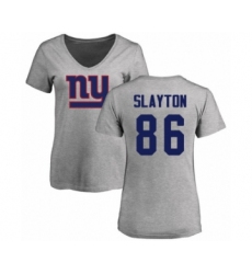 Football Women's New York Giants #86 Darius Slayton Ash Name & Number Logo T-Shirt