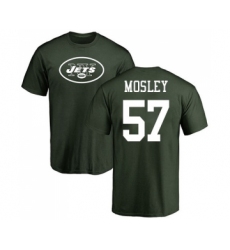 Football New York Jets #57 C.J. Mosley Green Name & Number Logo T-Shirt