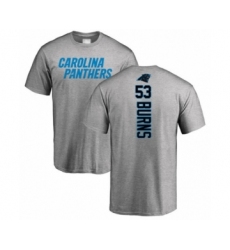 Football Carolina Panthers #53 Brian Burns Ash Backer T-Shirt