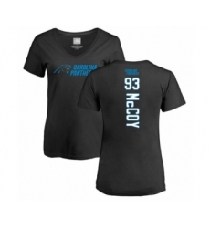 Football Women's Carolina Panthers #93 Gerald McCoy Black Backer T-Shirt