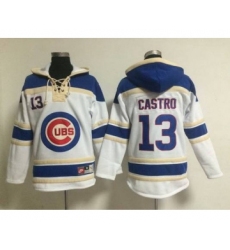 Men's Chicago Cubs #13 Starlin Castro White Hoodie