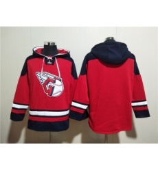 Men's Cleveland Guardians Blank Red Lace-Up Pullover Hoodie