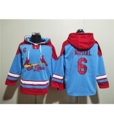 Men's St.Louis Cardinals #6 Stan Musial Blue Ageless Must-Have Lace-Up Pullover Hoodie