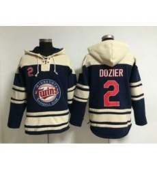 Men's Minnesota Twins #2 Brian Dozier Alternate Navy Blue MLB Hoodie