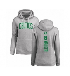 Basketball Women's Boston Celtics #8 Kemba Walker Ash Backer Pullover Hoodie
