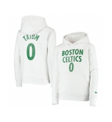 Men's Boston Celtics #0 Jayson Tatum 2021 White Pullover Basketball Hoodie