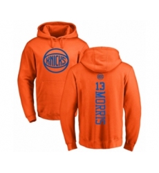 Basketball New York Knicks #13 Marcus Morris Orange One Color Backer Pullover Hoodie