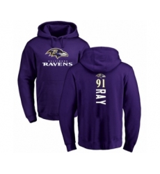 Football Baltimore Ravens #91 Shane Ray Purple Backer Pullover Hoodie