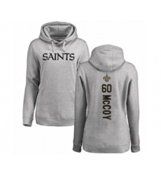 Football Women's New Orleans Saints #60 Erik McCoy Ash Backer Pullover Hoodie